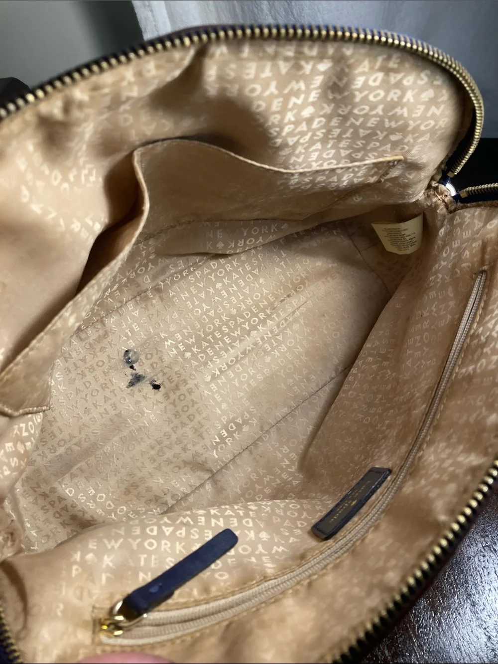 kate spade Blue and White Gingham Dome Satchel